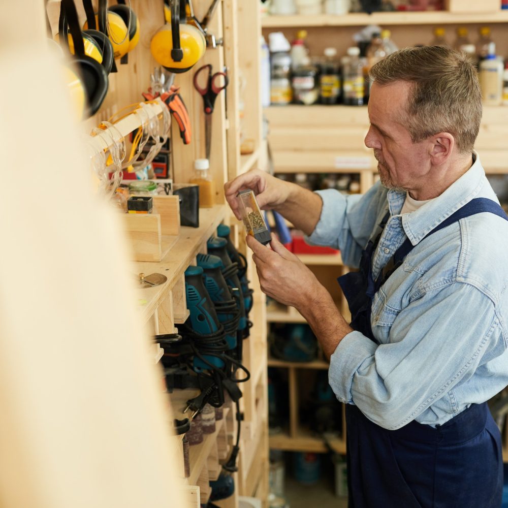 Senior Worker Choosing Tools